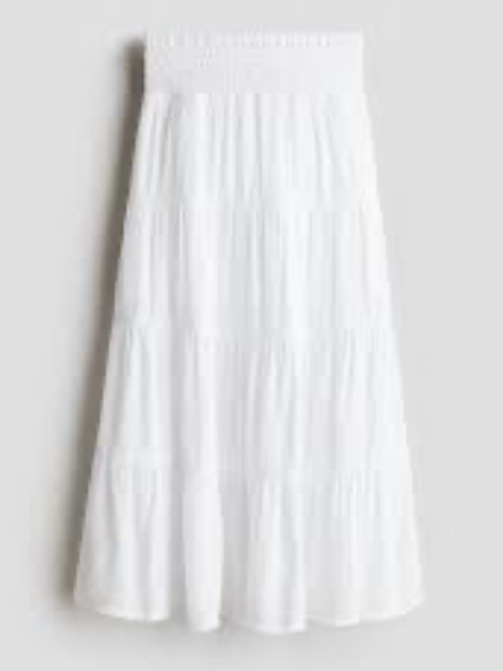 White Tiered Maxi Dress with Smocked Waist
